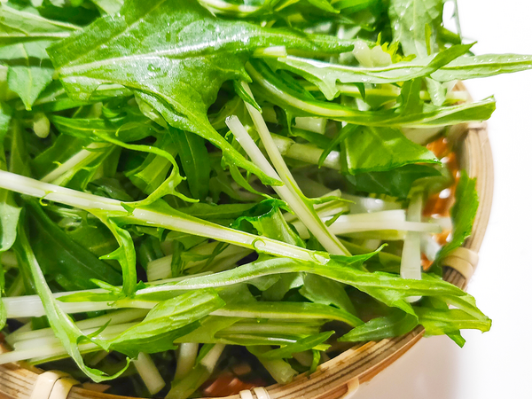 しゃぶしゃぶの野菜の具材の水菜